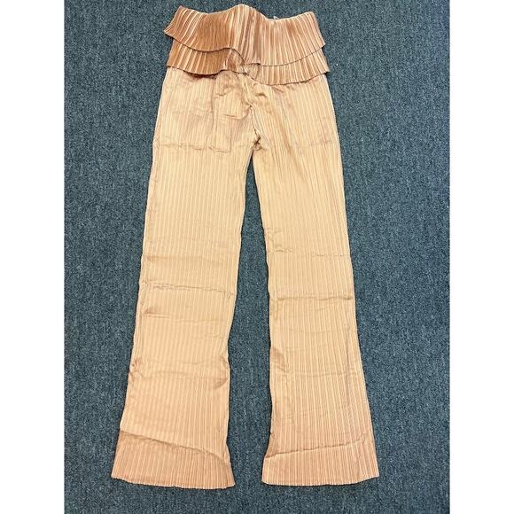 NWT Andrea Iyamah Womens Toffee Orange Linea Pleated Pants Size XL R22P2B - Picture 4 of 10